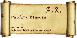 Peták Klaudia névjegykártya